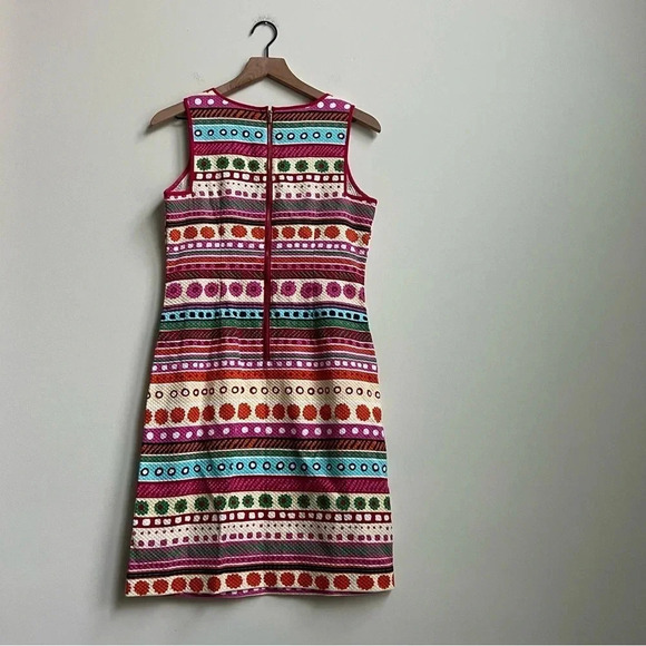 Talbots Geometric Striped Textured Sleeveless Knee-Length Sheath Dress - Picture 14 of 16